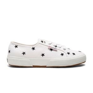 White Superga Sneakers with Navy Stars